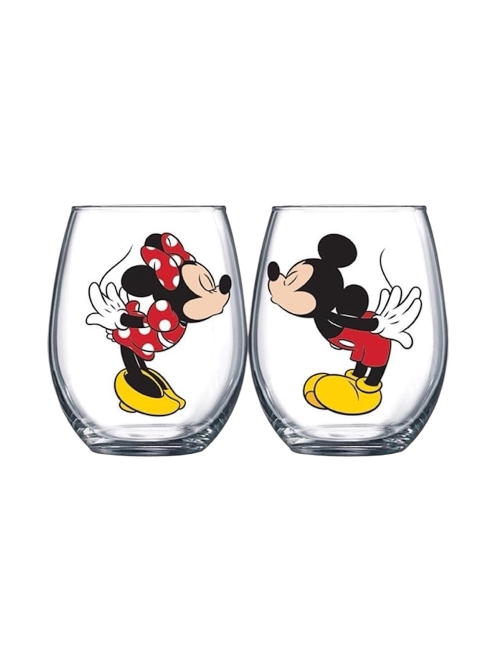 ✨BNWT - Mickey & Minnie Kissing Wine Glass Set - 14.5 oz✨